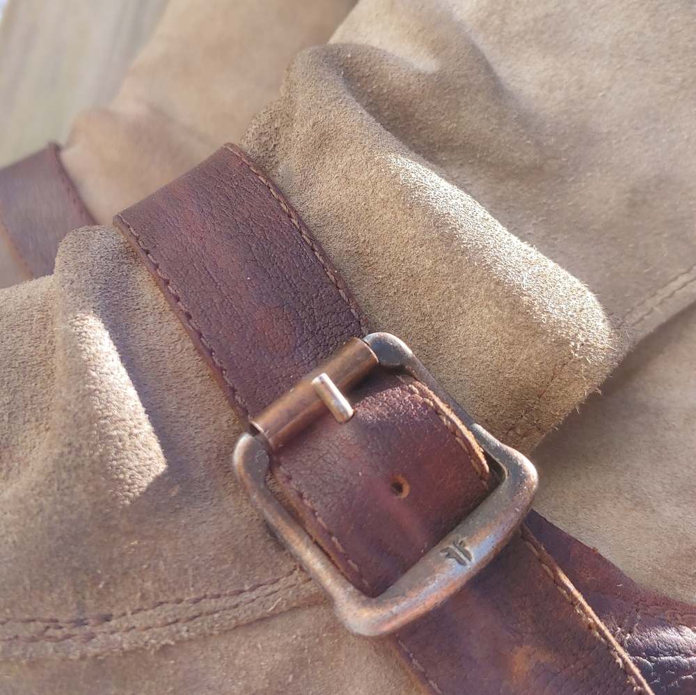 Men's Frye Jayden Moto Suede Moto Boots - Picture 4 of 11